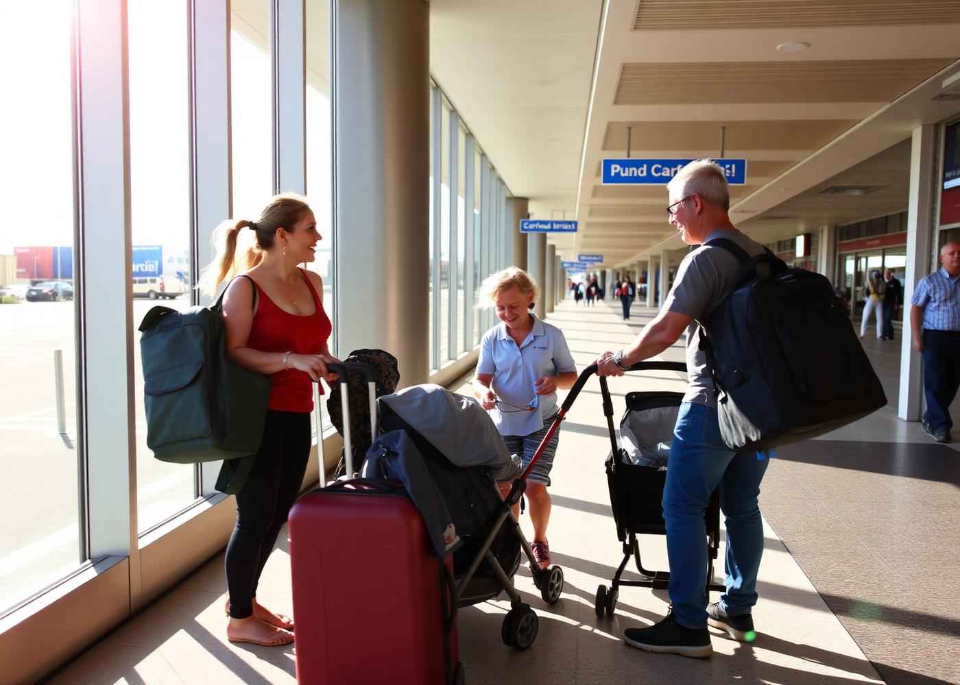 Curbside stroller handoff at MCO